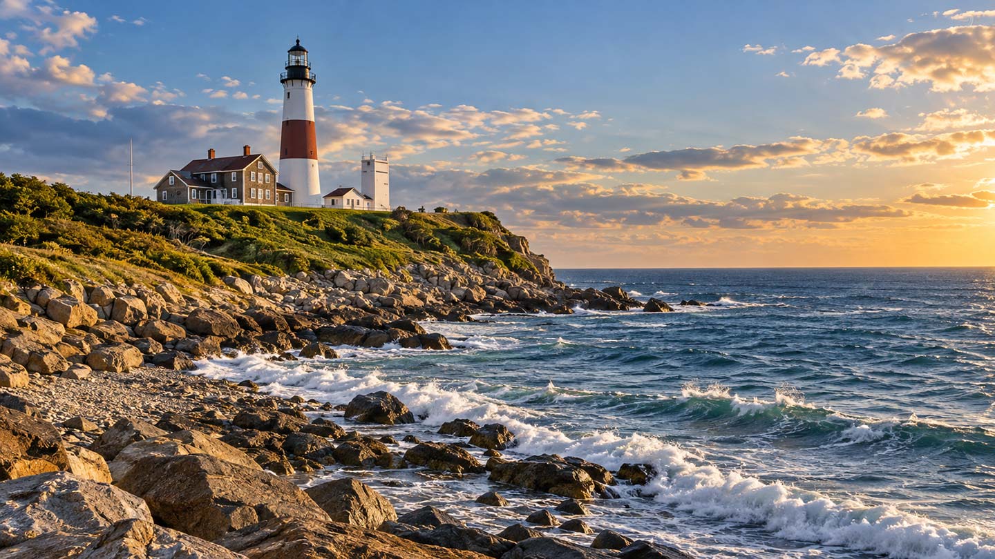 Montauk Point Lighthouse at Golden Hour
